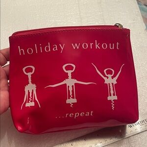 NWT Red shiny Holiday  Pouch 6x8 by Francesca’s